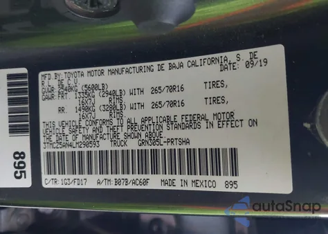 2020 Toyota Tacoma Trd Off-Road from USA, damaged, VIN 3TMCZ5AN4LM290593